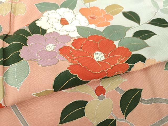 平和屋着物●訪問着 枝花文 金彩 正絹 逸品 DABF7505ps
