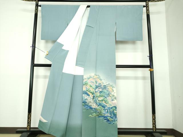 平和屋着物●本加賀友禅作家 金津五雄 色留袖 風景花鳥文 暈し染め 正絹 逸品 DABF7506ps