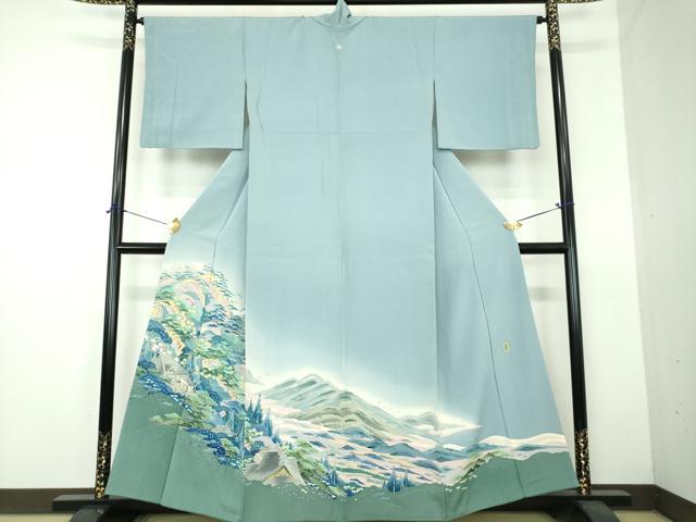 平和屋着物●本加賀友禅作家 金津五雄 色留袖 風景花鳥文 暈し染め 正絹 逸品 DABF7506ps