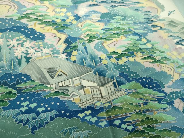 平和屋着物●本加賀友禅作家 金津五雄 色留袖 風景花鳥文 暈し染め 正絹 逸品 DABF7506ps