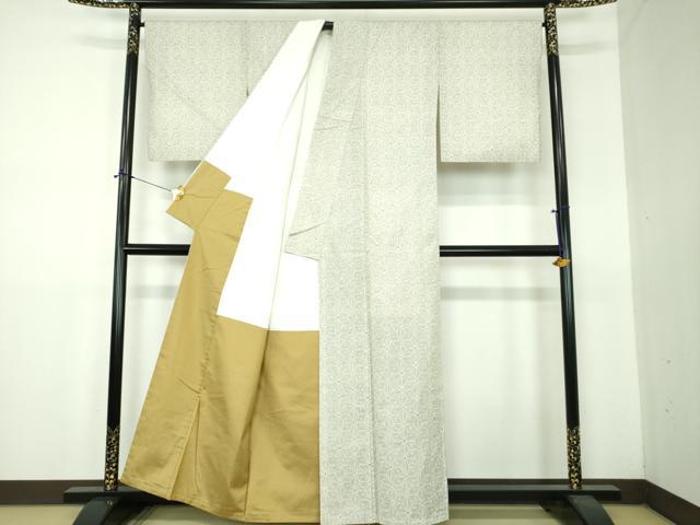 平和屋着物●結城紬 麻の葉文 証紙付き 正絹 逸品 DABF7515ps