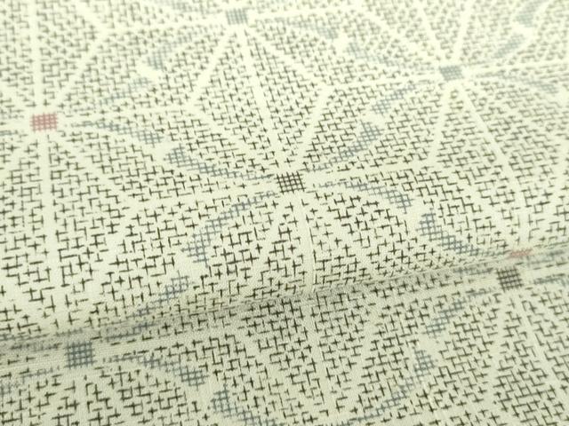 平和屋着物●結城紬 麻の葉文 証紙付き 正絹 逸品 DABF7515ps
