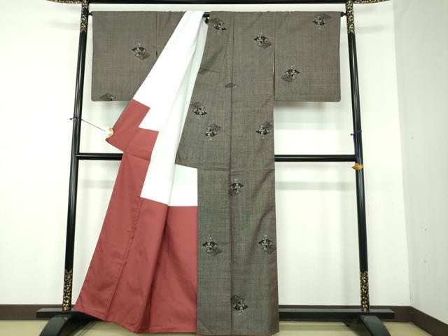 平和屋着物●本場大島紬 7マルキ 花菱 証紙付き 正絹 逸品 DABF7520ps
