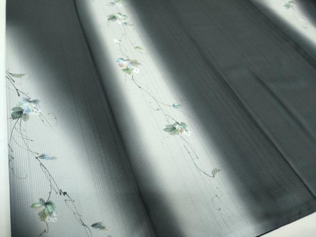 平和屋着物●訪問着 手描き 葡萄蔦の葉文 暈し染め 正絹 逸品 DABF7530ps