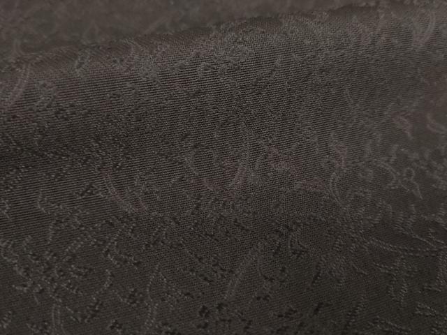 平和屋着物●上質な色無地 作家物 花唐草地紋 檳榔子染色 正絹 逸品 未使用 DABF7535ps