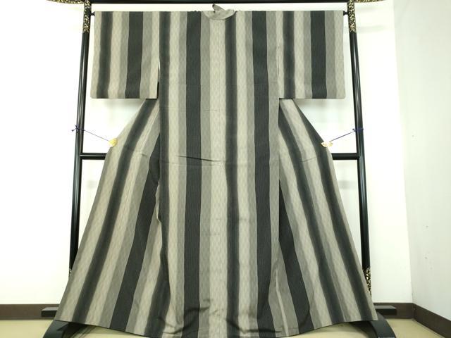 平和屋着物●本塩沢 変わり間道 正絹 逸品 DABF7537ps