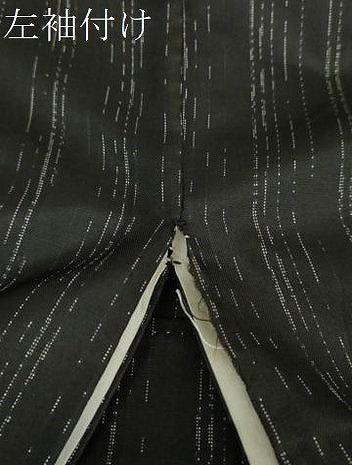 平和屋着物●上質な紬 変わり縞 黒地 正絹 逸品 DABF7538ps