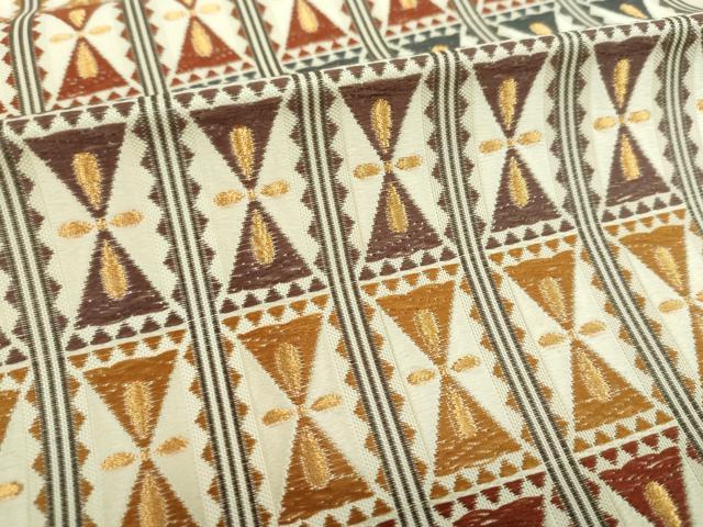 平和屋着物●六通柄袋帯 唐織 花間道 金糸 正絹 逸品 DABF7561ps