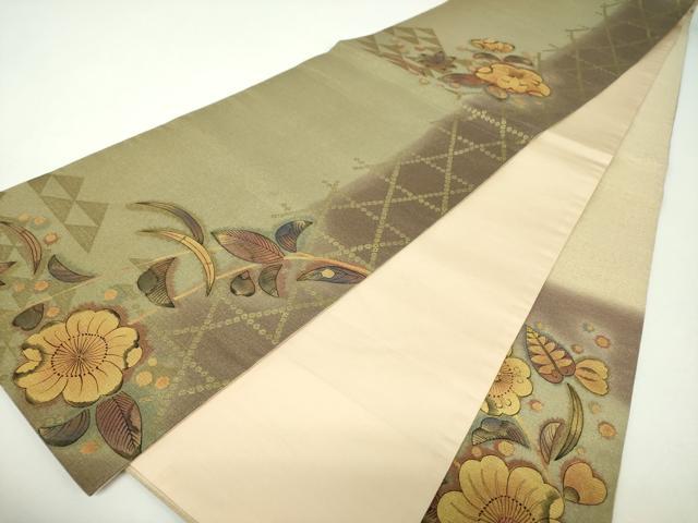 平和屋着物▼六通柄袋帯 辻が花 金彩 正絹 逸品 DABF7578ps