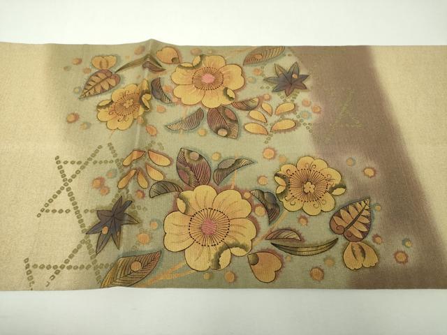 平和屋着物▼六通柄袋帯 辻が花 金彩 正絹 逸品 DABF7578ps
