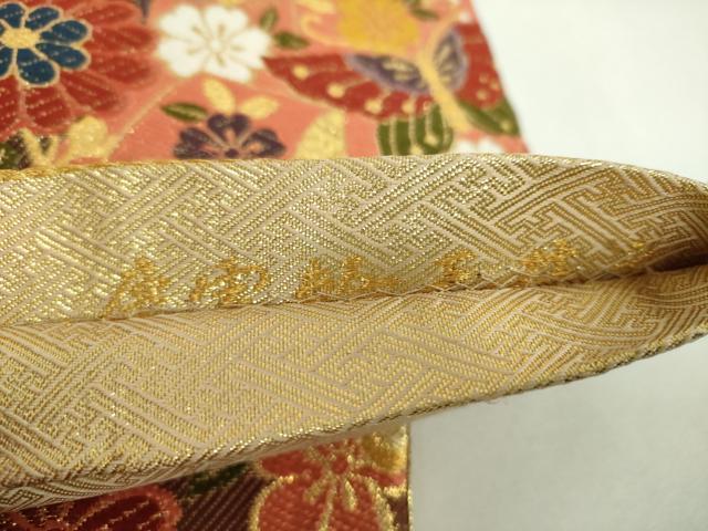 平和屋着物▼佐賀錦 六通柄袋帯 唐織 慶雪輪天井文 金糸 正絹 逸品 DABF7643ps