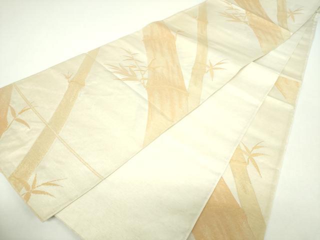平和屋着物▼太鼓柄袋帯 明綴嵯峨の竹 金糸 正絹 逸品 DABF7677ps