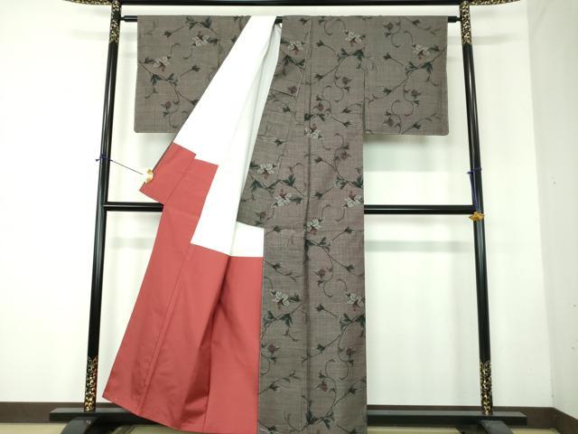 平和屋着物●本場大島紬 9マルキ 花唐草文 正絹 逸品 未使用 DABF7713ps