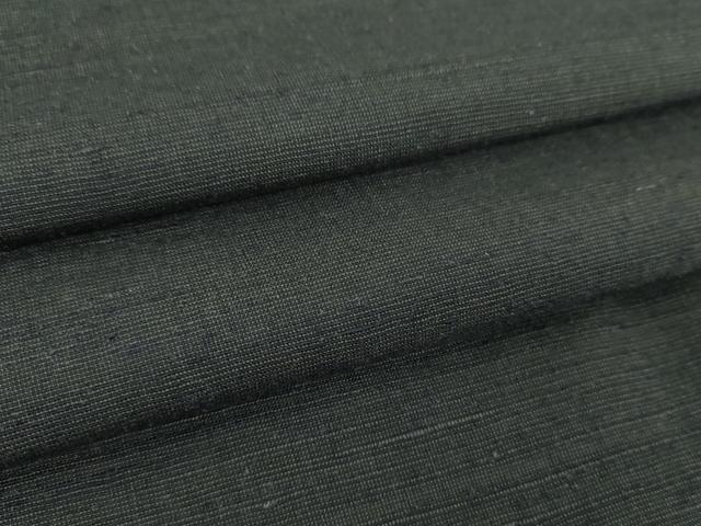平和屋着物●男性 紬 色無地 黒地 正絹 逸品 未使用 DABF7720ps