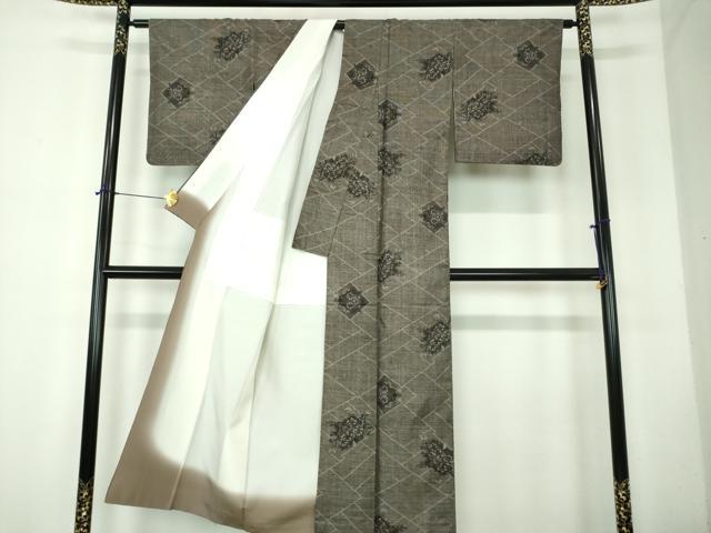平和屋着物●本場大島紬 9マルキ 花菱文 正絹 逸品 DABF7722ps