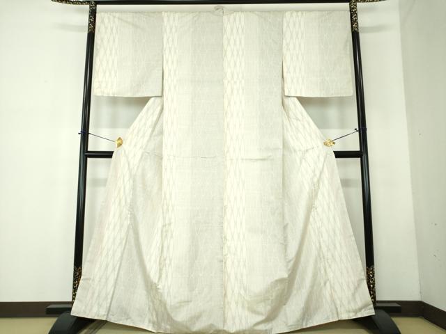 平和屋着物●本場大島紬 白大島 9マルキ 網目文 正絹 逸品 DABF7725ps