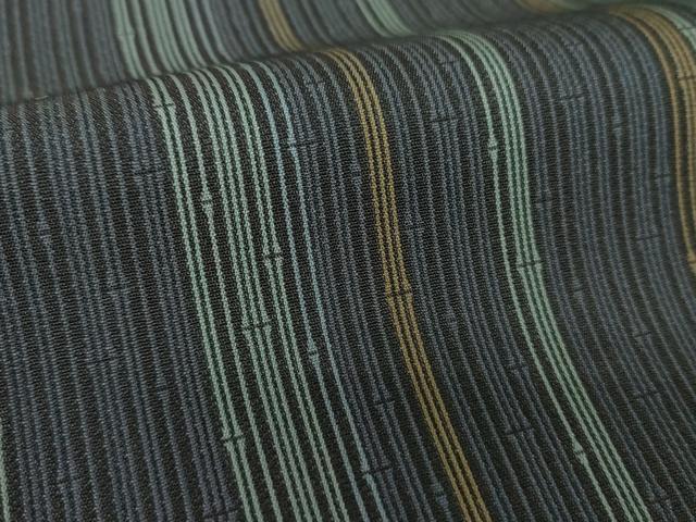 平和屋着物●上質なお召 竹節 正絹 逸品 未使用 DABF7729ps