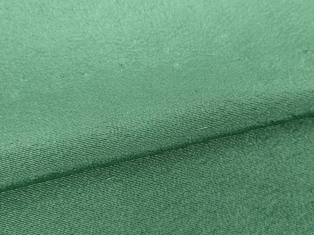 平和屋着物●上質な色無地 お召縮緬 若竹色 正絹 逸品 DABF7734ps