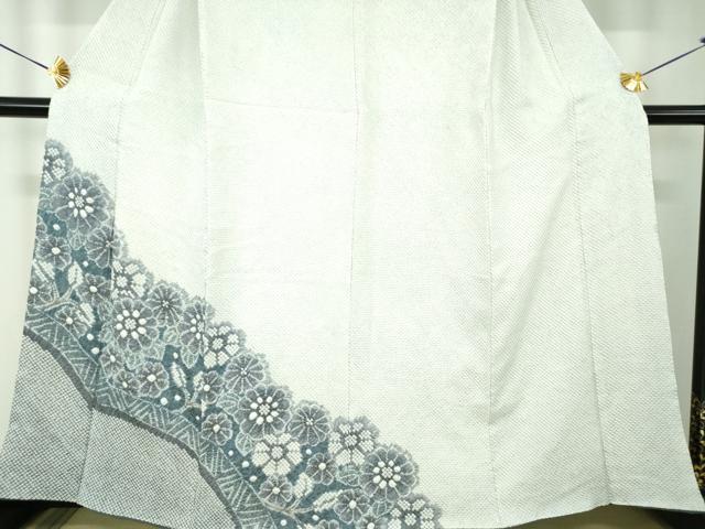 平和屋着物●名門 藤娘きぬたや・総絞り 訪問着 草花文 正絹 逸品 DABF7736ps