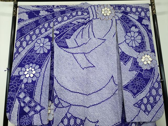 平和屋着物●豪華振袖 総絞り 駒刺繍 束ね熨斗花文 金糸 正絹 逸品 DABF7737ps