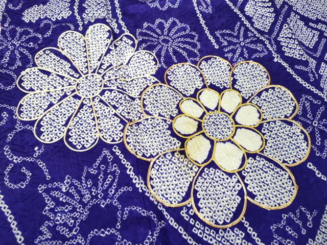 平和屋着物●豪華振袖 総絞り 駒刺繍 束ね熨斗花文 金糸 正絹 逸品 DABF7737ps