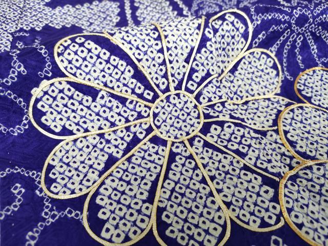 平和屋着物●豪華振袖 総絞り 駒刺繍 束ね熨斗花文 金糸 正絹 逸品 DABF7737ps