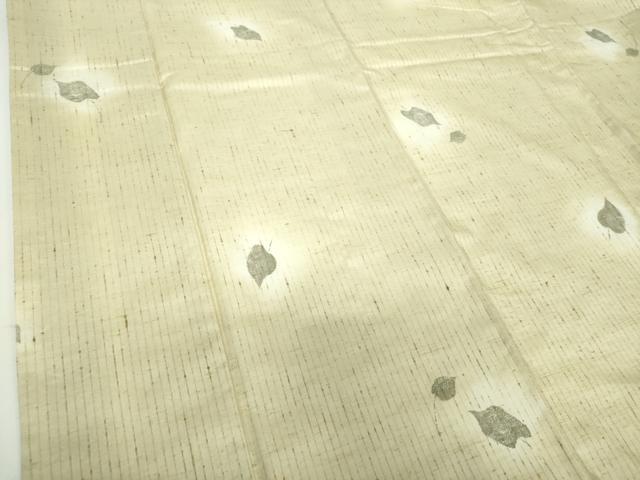 平和屋着物●白鷹ぜんまい 紬 布四季庵 舞葉文 やまと誂製 証紙付き 正絹 逸品 DABF7748ps