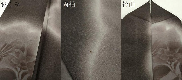 平和屋着物●上質な小紋 手描き 花鳥文 暈し染め 正絹 逸品 DABF7751ps