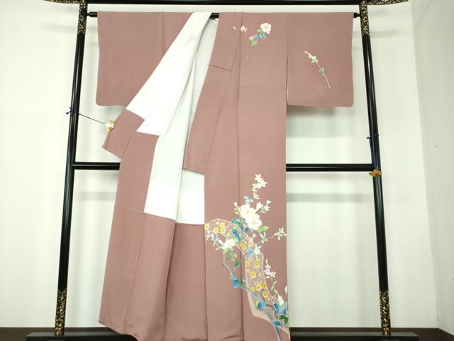 平和屋着物●本加賀友禅作家 南克治 訪問着 枝花文 正絹 逸品 DABF7757ps
