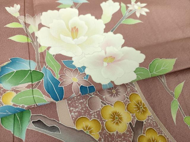 平和屋着物●本加賀友禅作家 南克治 訪問着 枝花文 正絹 逸品 DABF7757ps