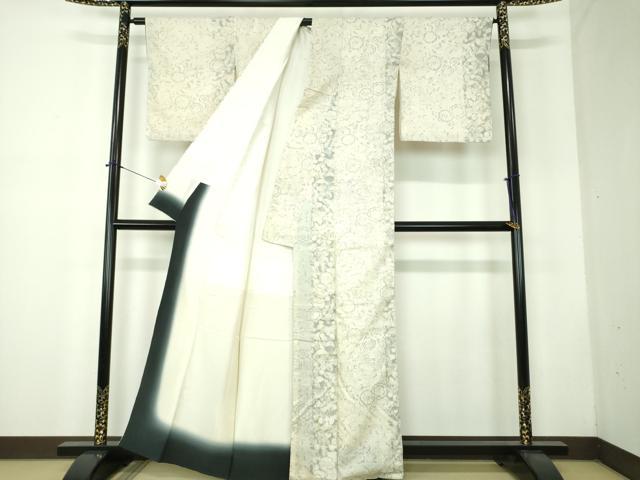 平和屋着物●上質な小紋 紬地 手描き 辻が花 正絹 逸品 DABF7762ps