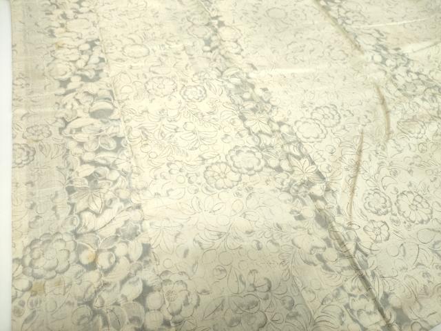 平和屋着物●上質な小紋 紬地 手描き 辻が花 正絹 逸品 DABF7762ps