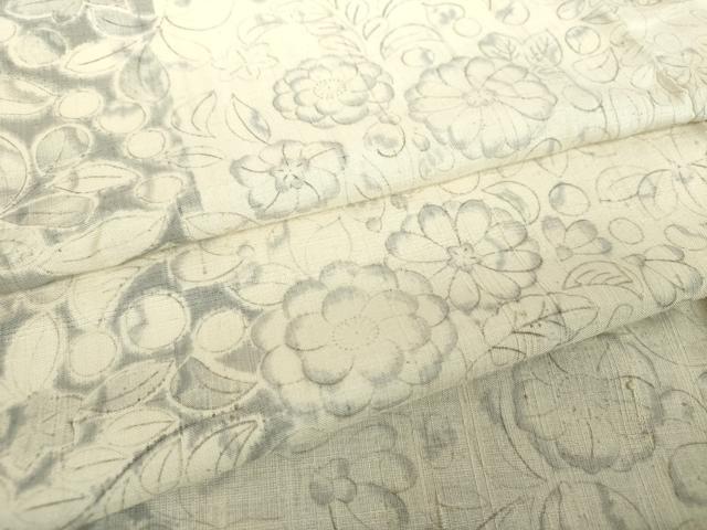 平和屋着物●上質な小紋 紬地 手描き 辻が花 正絹 逸品 DABF7762ps