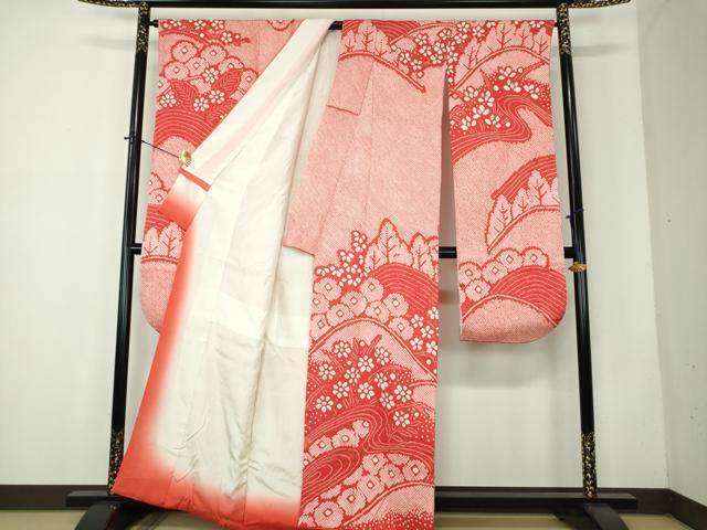 平和屋着物●豪華振袖 総絞り 流水花文 正絹 逸品 DABF7763ps