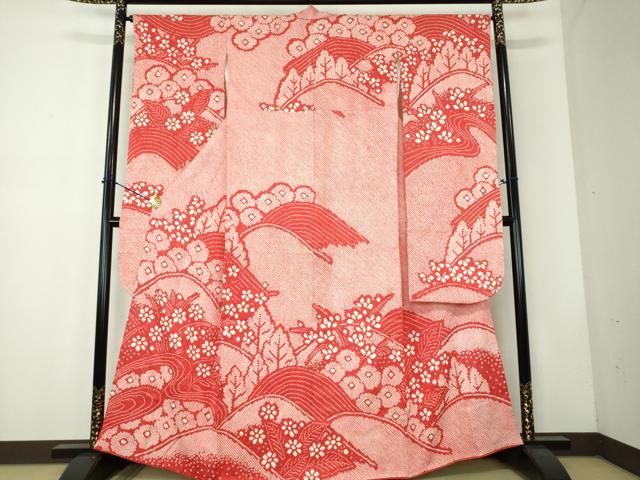 平和屋着物●豪華振袖 総絞り 流水花文 正絹 逸品 DABF7763ps