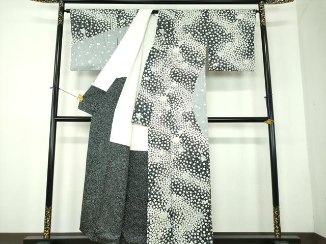 平和屋着物●訪問着 絞り 辻が花 舞楓 正絹 逸品 DABF7765ps