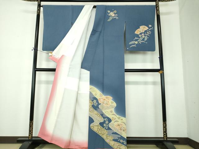 平和屋着物●越後十日町の一流染匠 桐屋・翠山工房 纐纈師 訪問着 絞り 辻が花 やまと誂製 正絹 逸品 DABF7766ps