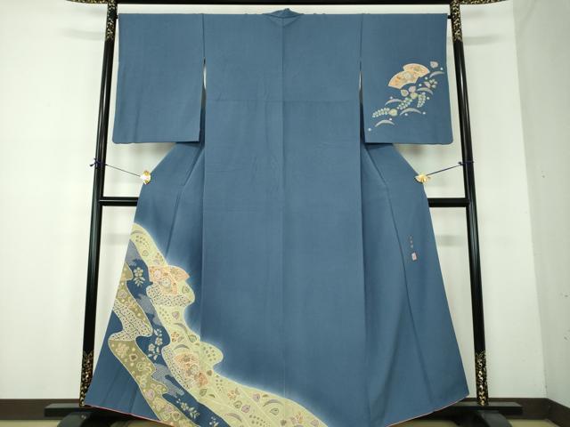 平和屋着物●越後十日町の一流染匠 桐屋・翠山工房 纐纈師 訪問着 絞り 辻が花 やまと誂製 正絹 逸品 DABF7766ps