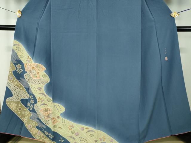 平和屋着物●越後十日町の一流染匠 桐屋・翠山工房 纐纈師 訪問着 絞り 辻が花 やまと誂製 正絹 逸品 DABF7766ps