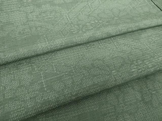 平和屋着物●結城紬 100亀甲 渡橋風景花文 正絹 逸品 DABF7788ps