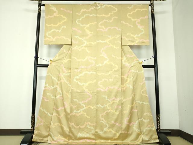 平和屋着物●訪問着 総絞り 雲文 正絹 逸品 未使用 DABF7792ps