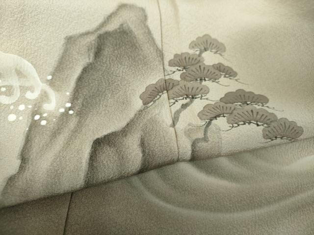 平和屋着物●伝統工芸士 森勇雄 訪問着 手描き 立波風景 暈し染め 正絹 逸品 未使用 DABF7794ps