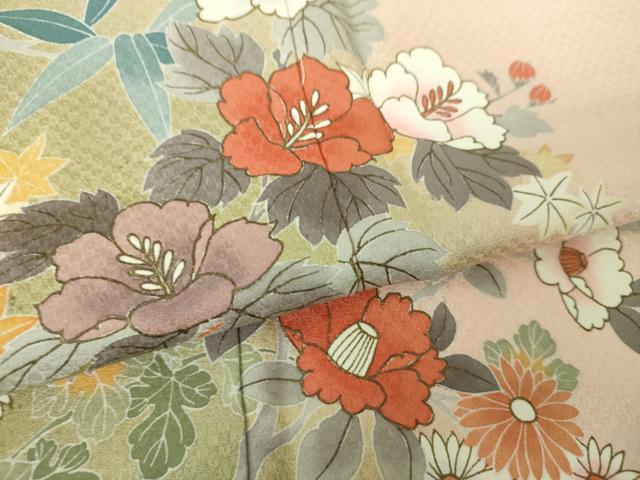 平和屋着物●訪問着 草花文 暈し染め 金彩 正絹 逸品 未使用 DABF7795ps