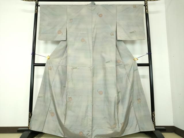 平和屋着物●京の名門・菱屋六右ェ門 紬 印籠 正絹 逸品 未使用 DABF7796ps