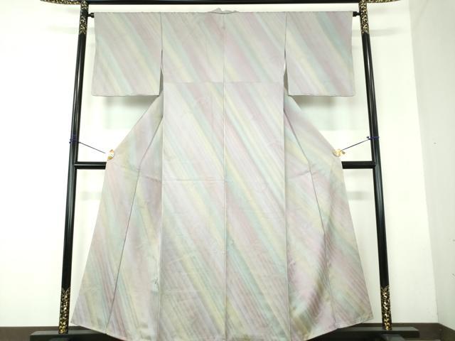 平和屋着物●染色作家 斉藤三才 小紋 三才鳥 正絹 逸品 未使用 DABF7797ps