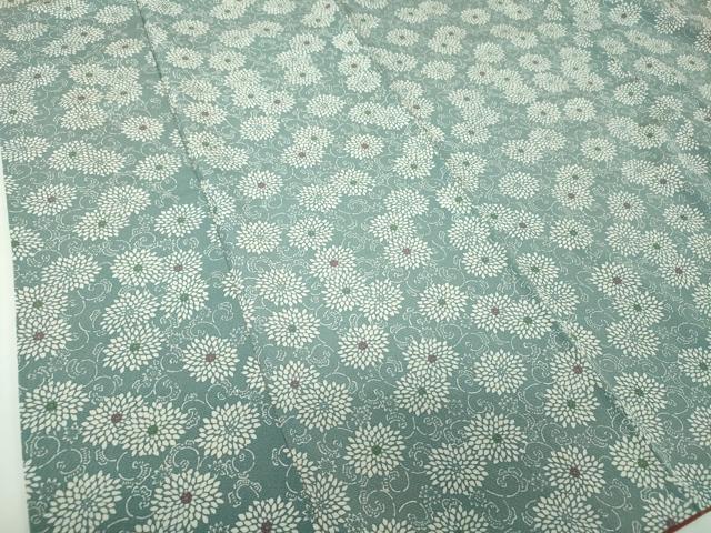 平和屋着物●上質な小紋 型染 菊唐草 正絹 逸品 DABF7798ps