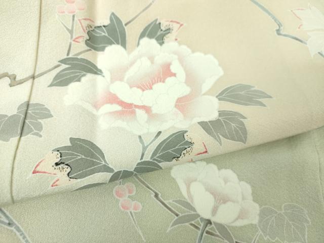 平和屋着物●訪問着 友禅 作家物 枝花文 休み鳥 暈し染め 正絹 逸品 DABF7799ps