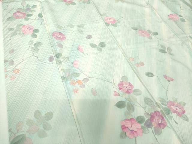 平和屋着物●上質な小紋 手描き 草花文 暈し染め 正絹 逸品 DABF7801ps