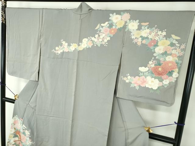 平和屋着物●訪問着 駒刺繍 花鳥文 金彩 正絹 逸品 未使用 DABF7802ps