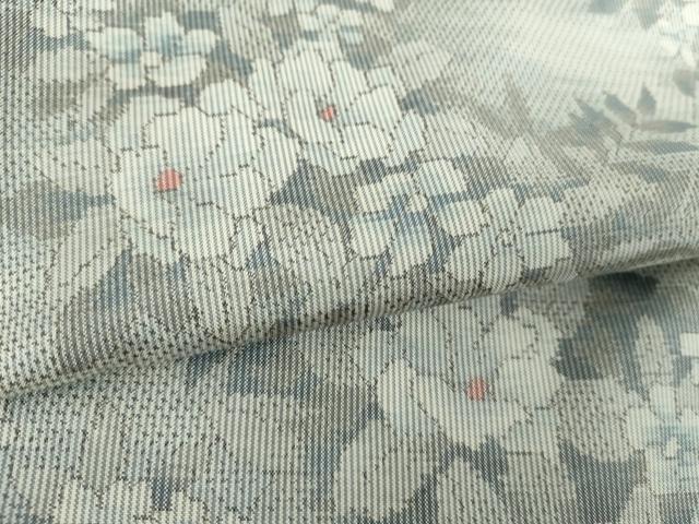 平和屋着物●本場大島紬 白大島 7マルキ 総絣 草花文 正絹 逸品 DABF7807ps